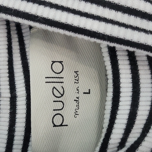 Anthropologie Puella  striped mock neck sleeveless tank sz L. - Picture 2 of 4